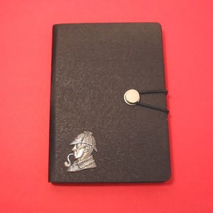 Sherlock Holmes Design A6 Black Journal - Sherlock Notebook - Gift for Book Lover - Sherlock Gift - Anniversary Christmas Gift for Dad