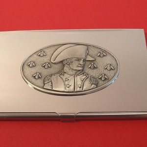 Napoleón y abejas cromo tarjeta titular con mano Cast Pewter motivo historia maestro regalo de Navidad