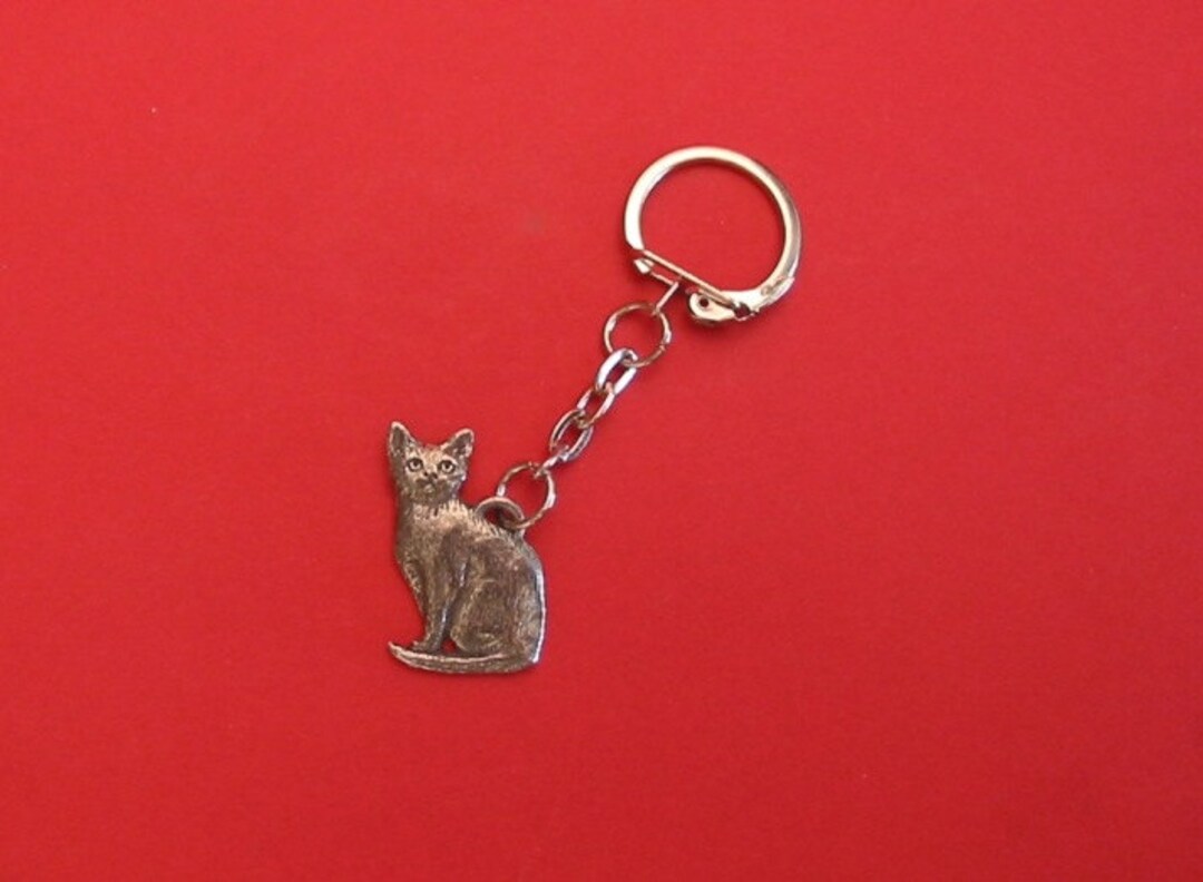 Cat Pewter Motif Keyring Fathers Day Gift Pet Gift Cat Owner Gift - Etsy