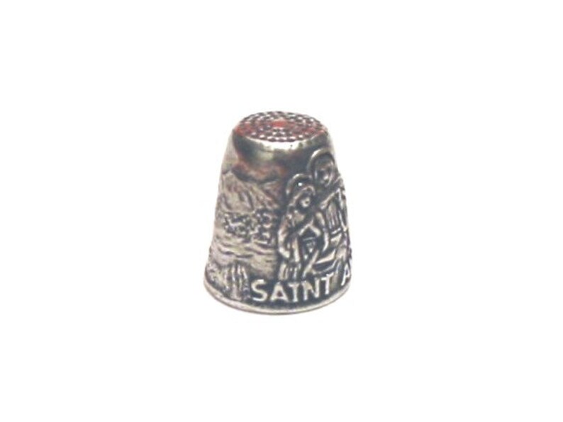 Saint Anne Thimble Patron Saint of Mothers / Grandmothers / Housewives Pewter Collectors Thimble Thimble Collector Gift image 2