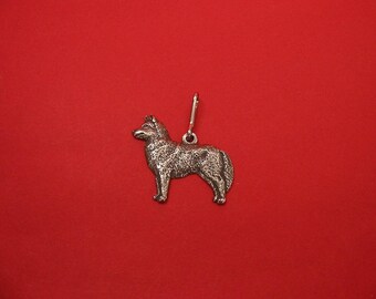 Siberian Husky Pewter Zipper Pull Charm, Husky Gift, Dog Owner Gift