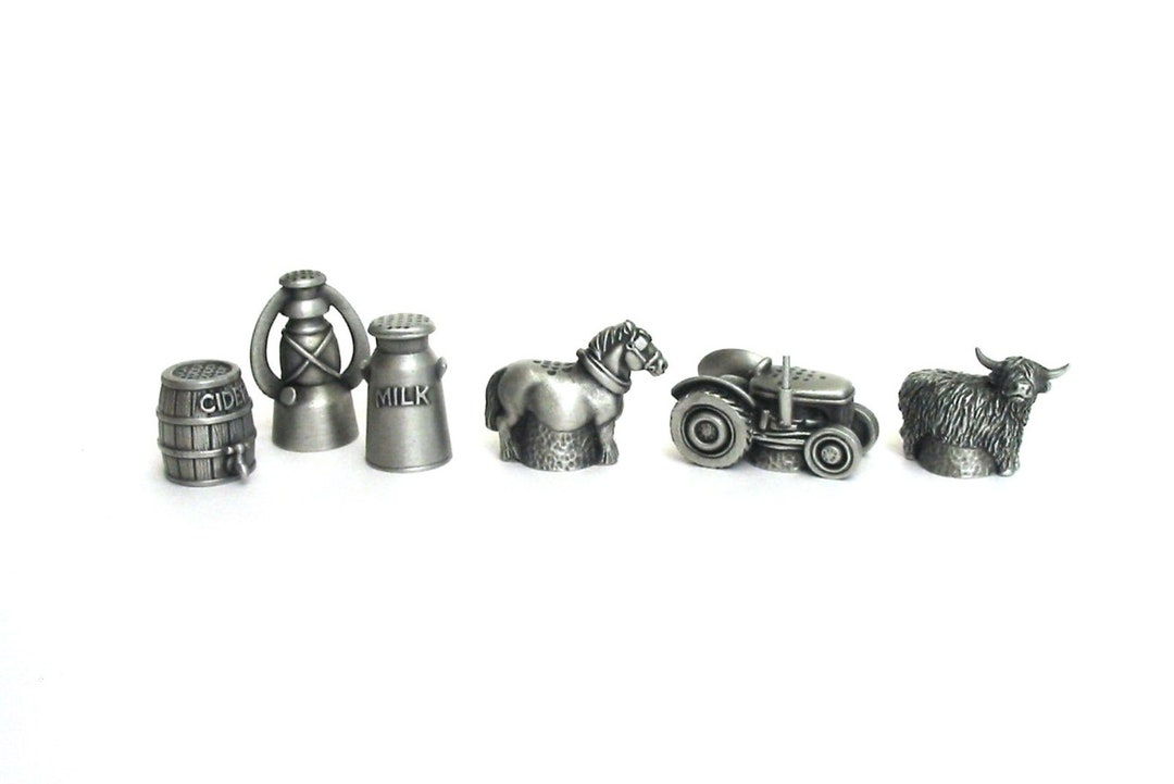 Farmyard Thimble Collection Set of Six Pewter Collectible Thimbles