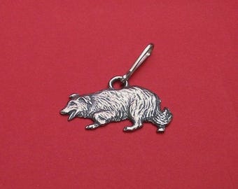 Border Collie Dog Pewter Zipper Pull - Border Collie Gift - Border Collie Dog Charm - Sheepdog Gift - Border Collie Mum Dad Gift Farmer Gift