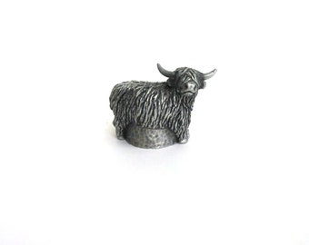 Highland Cow Thimble - Pewter Collectible Thimble - Highland Cow Gift - Thimble Collector Gift - Cow Gifts - Farming Gift - Fathers Day Gift