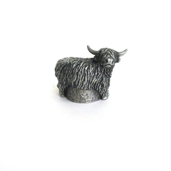 Highland Cow Thimble - Pewter Collectible Thimble - Highland Cow Gift - Thimble Collector Gift - Cow Gifts - Farming Gift - Fathers Day Gift