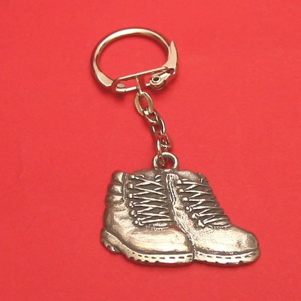 Wandelschoenen tinnen motief sleutelhanger - Walker Gift - Ramblers Gift - Wandelen Wandelen Gift - Wandelschoenen Key Charm - Beste vriend Gift