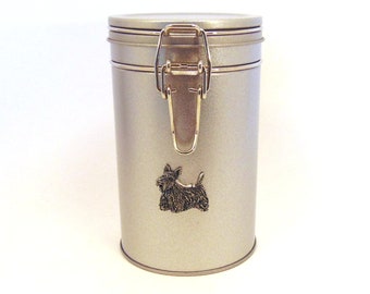 Scottish Terrier Design Dog Treat Tin - Cadeaux Scottish Terrier - Scottie Gift - Dog Biscuit Tin