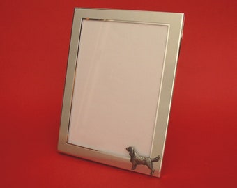 Springer Spaniel Portrait Picture Frame 7" x 5" With Hand Cast Pewter Motif Mother Father Springer Spaniel Gift