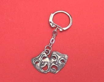 Comedy Tragedy Masks design Keyring - Comedy Tragedy Masks Gift - Theatre Lover Gift - Drama Student Gift - Actor Actress Gift