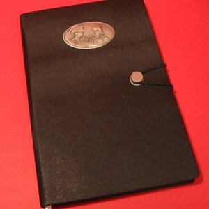 Battle of Waterloo Hand Cast Pewter Motif on A5 Black Journal History Teacher Gift Napoleon Duke of Wellington