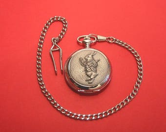 Alice in Wonderland 'The White Rabbit' Design Pocket Watch Tin Fronted With Albert Chain Moeder Vaderdag Cadeau Kerst