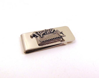 Clip para billetes con diseño de caja de herramientas y motivo de peltre - Regalo para manitas - Regalo de boda para papá - Regalo de Navidad