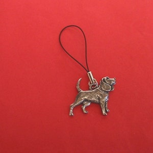 Beagle Dog Pewter Mobile Phone Charm Vet Mother Father Beagle Dog Gift