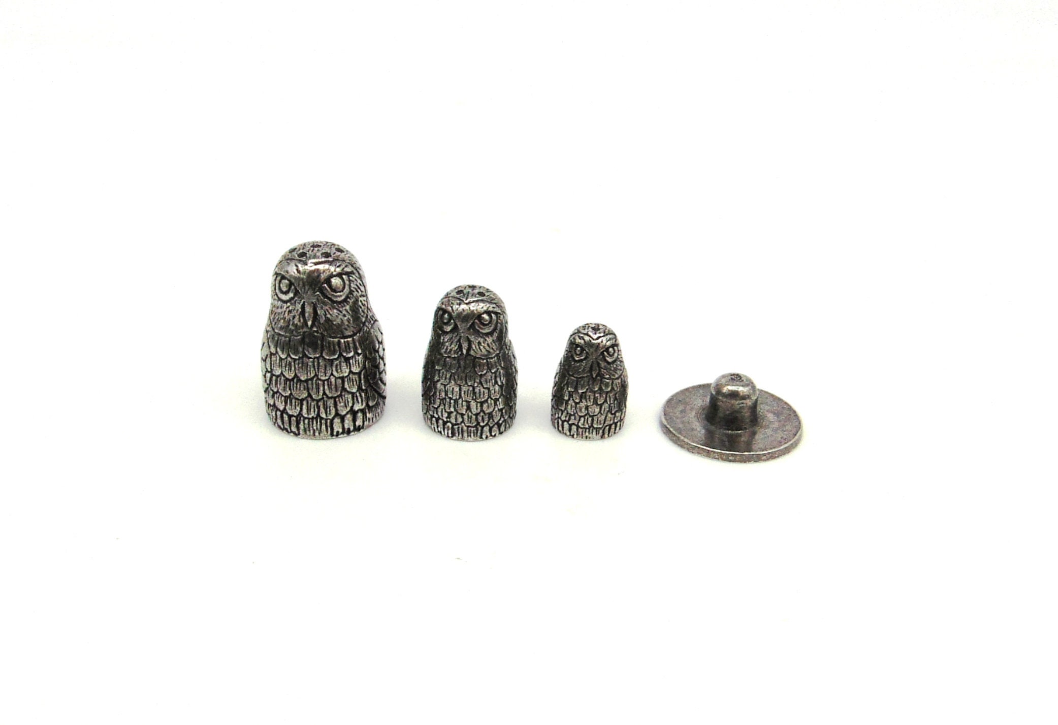 Owl Russian Doll Pewter Thimble, Owl Thimbles, Unique Collectable Thimble, Stacking Thimbles, Owl Fi