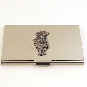 Ratty Design Chrome Card Holder - Affaire des cartes de crédit d’affaires - Wind in the Willows Gift - Fathers Day Christmas Gift