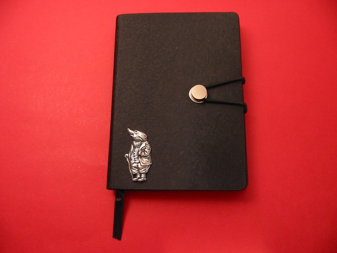 Mr Badger Design A6 Black Notebook Journal - Wind in the Willows Gift ...