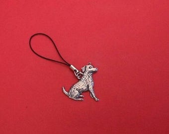 Jack Russell Terrier Pewter Mobile Phone Charm, Dog Owner Gift
