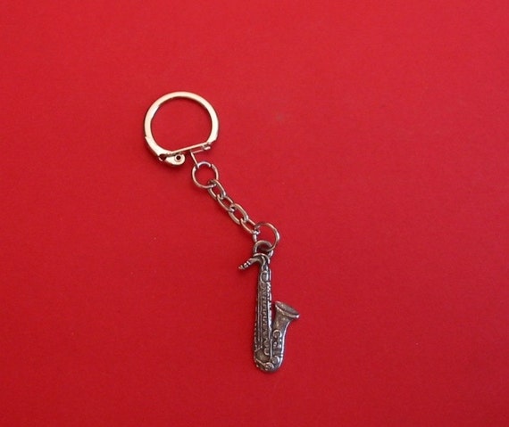 Saxophone Pewter Motif Keyring Father's Day Mother's Day Christmas