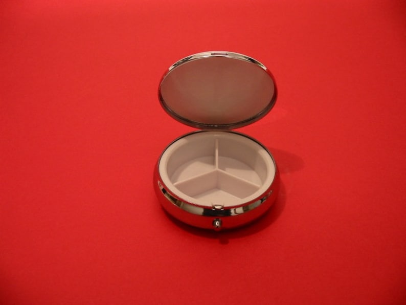 Comedy Tragedy Masks Gold Plated Pewter Motif on Round Chrome Mint Pill Box Drama Teacher Performing Arts or Theater Gift