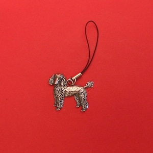 Poodle Dog Pewter Mobile Phone Charm, Poodle Gift, Mother Father Dog Gift