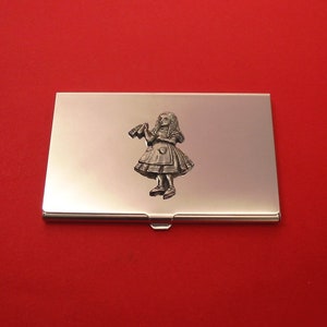 Porte-cartes design Alice au pays des merveilles, étui pour cartes de crédit professionnelles, cadeau Alice au pays des merveilles, cadeau bureau à domicile, cadeau de Noël papa maman