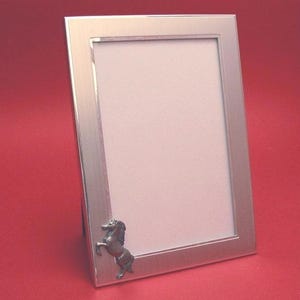 Horse Pony Portrait Picture Frame 6&quot; x 4&quot; With Hand Cast Pewter Motif Mother Father Pony Gift