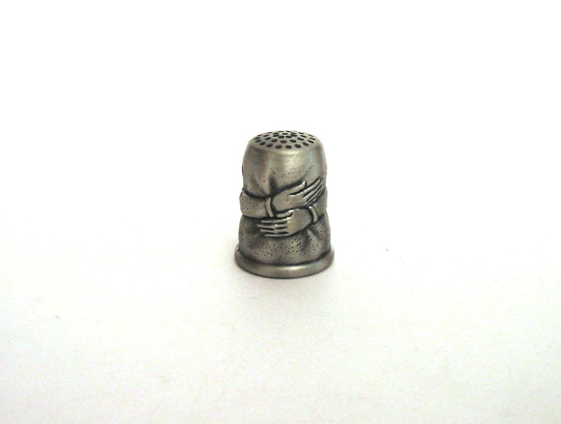 Hug Thimble Antique Pewter Collectors Thimble Missing You Etsy