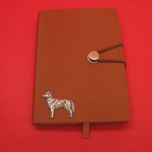 Carnet de notes A6 marron clair Husky sibérien en étain Journal de papeterie Carnet de notes Husky Maman Papa Mariage Cadeau de Noël