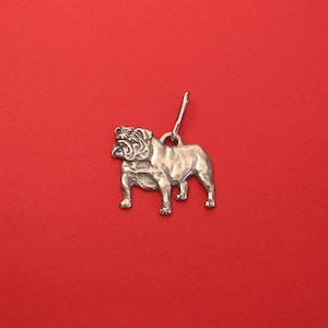 English Bulldog  Pewter Zipper Pull Father Mother Vet Christmas English Bulldog Charm Gift