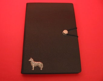 Siberian Husky Pewter Motif A5 Black Note Book Stationery Journal Husky Notebook Mum Dad Wedding Christmas Gift
