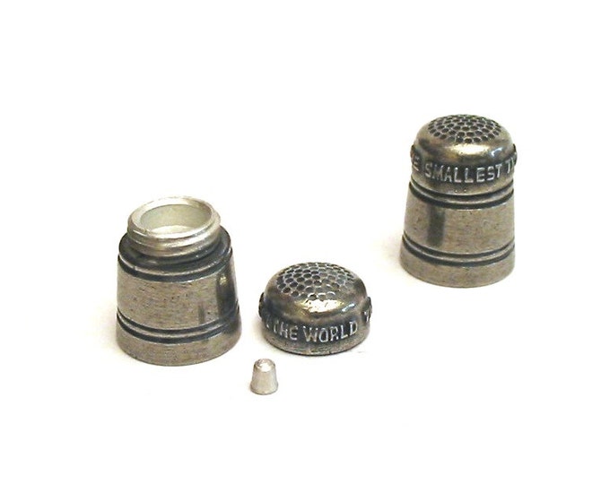 The Smallest Thimble in the World Thimble Pewter Moving Collectible