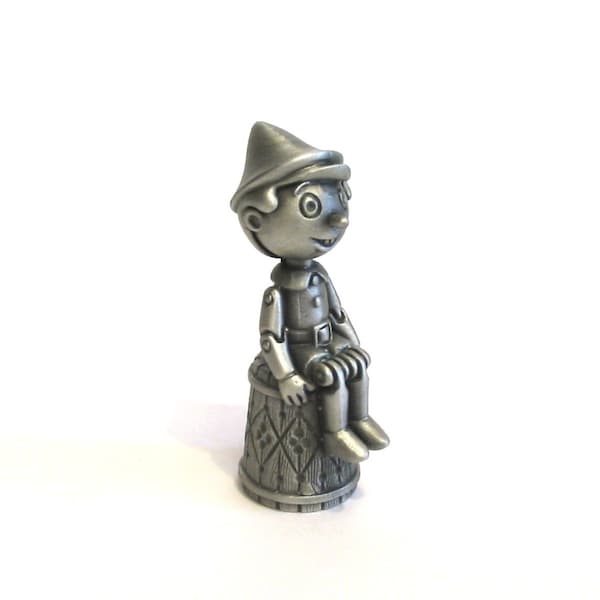 Pinocchio-Fingerhut – Sammler-Fingerhut aus Zinn – Pinocchio-Geschenk – beweglicher Fingerhut – Fingerhut-Sammlungsgeschenk – Mutter-Geschenk – Märchengeschenk