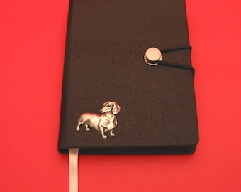 Dackel Design A6 Schwarz Notizbuch - Dackel Notizbuch - Dackel Geschenk - Dackel Geschenk - Dackel Geschenk - Weihnachtsgeschenk für Hunde