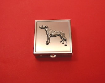 Greyhound Design Square Chrome Mint / Pill Box Small Trinket Box Pill Case for Medicine Vitamins - Cadeau de la fête des Pères de la Fête des Mères