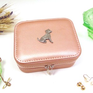 Jack Russell Terrier on Rose Gold Travel Jewellery Box - Jack Russell Terrier Gift - Travel Accessory - Dog Jewellery Case - Christmas Gift
