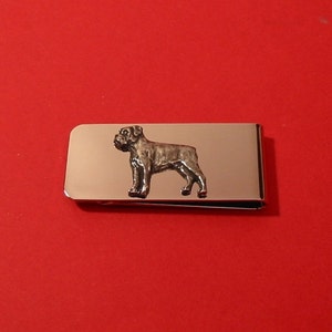 Boxer Dog Chrome Plated Money Clip With Pewter Motif Mother Father Vet Pet Dog Gift Christmas present