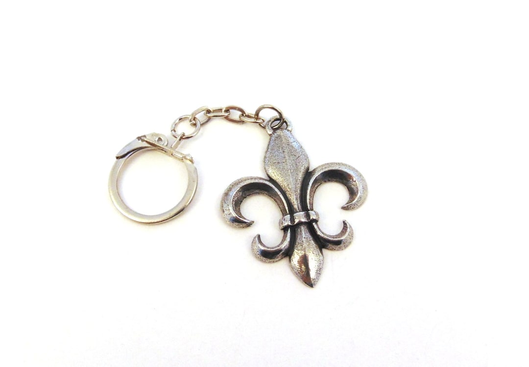 Fleur De Lis Pewter Keyring Fleur De Lis Keychain for Bridesmaids, Best