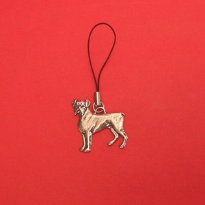 Boxer Dog Pewter Mobile Phone Charm Vet Mother Father Dog Gift