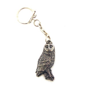 Owl Pewter Keyring - Barn Owl Gift - Owl Gifts - Owl Lover Gift - Owl Keychain - Owl Accessories - Owl Charm - Fathers Day Gift - Mum Gift