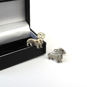 Dachshund Design Pewter Cufflinks Gift Boxed - Dachshund Gift - Dachshund Dad Gift - Sausage Dog Cufflinks - Wedding Gift - Christmas Gift