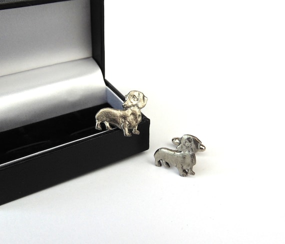 Dachshund Design Pewter Cufflinks Gift Boxed - Dachshund Gift - Dachshund Dad Gift - Sausage Dog Cufflinks - Wedding Gift - Christmas Gift