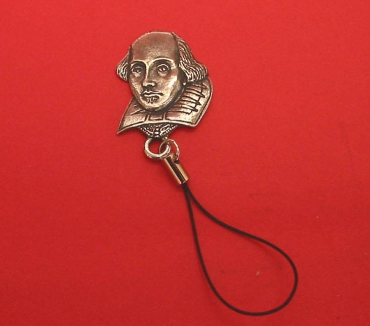 Shakespeare Mobile Phone Charm Mother Father Theater Theatre Drama Teacher Gift