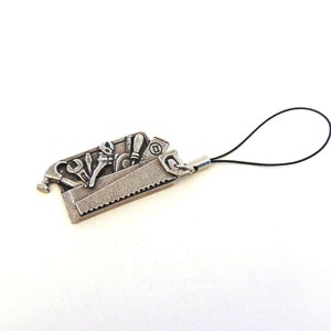 Toolbox DIY Design Pewter Mobile Phone Charm - Bag Purse Cell Phone Charm - Builder Handyman Gift - Fathers Day Christmas Gift