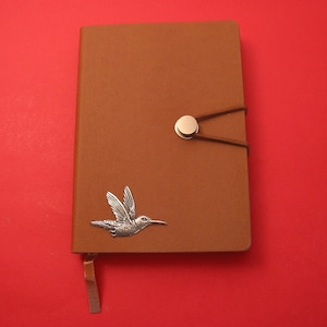 Carnet de notes A6 beige colibri - cadeaux colibris - journal d'écrivain - cadeau de Noël d'anniversaire pour papa et maman