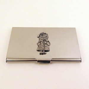 Mr Toad Design Chrome Card Holder - Affaire des cartes de crédit d’affaires - Wind in the Willows Gift - Fathers Day Christmas Gift