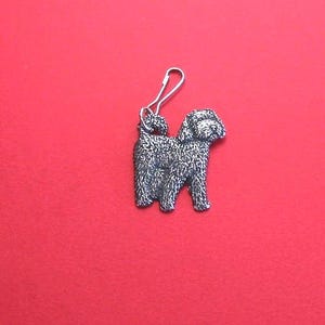 Cockapoo Pewter Zipper Pull Charm, Cockapoo Charm, Cockapoo Gift, Father Mother Vet Christmas Gift, Dog Charm Gift