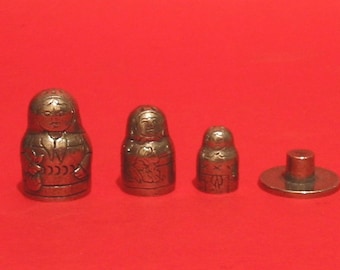 Girl Russian Doll Thimble - Pewter Collectors Thimble - Unique Stacking Thimble - Thimble Collector Gift