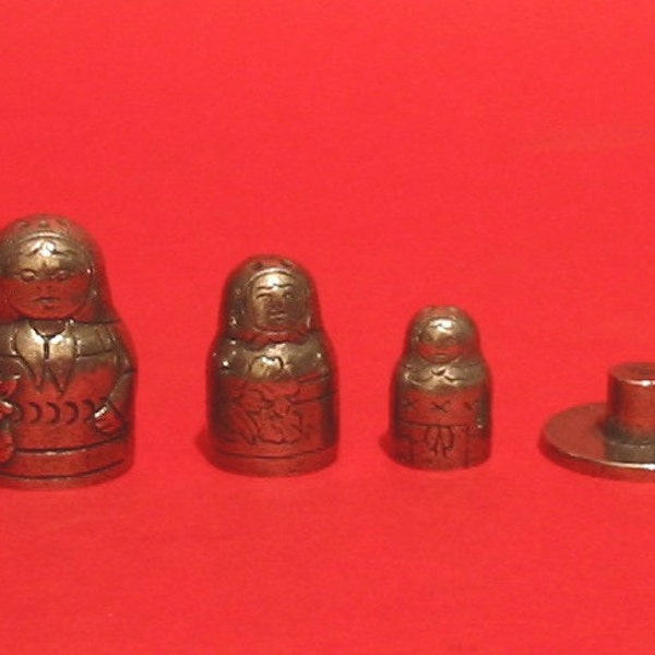 Girl Russian Doll Thimble - Pewter Collectors Thimble - Unique Stacking Thimble - Thimble Collector Gift
