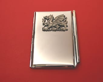 Dragon Metal Notebook & Pen Card Holder Notepad Note Book Mother Father Dragon Gift Wedding Christmas Gift