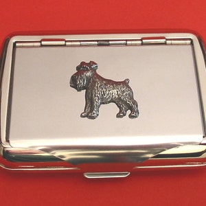 Zwergschnauzer Design Tabak Schmuckdose mit Zinn Motiv Vater Zwergschnauzer Geschenk